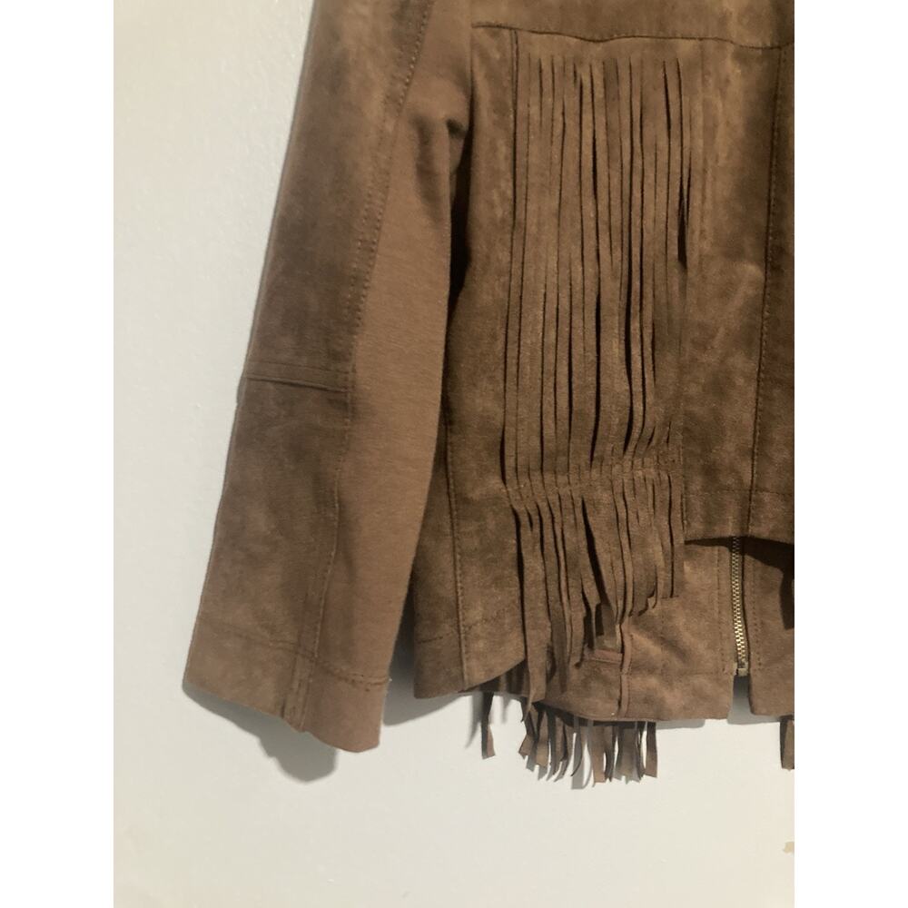 BCBG Maxazria Cowgirl Chic Western Suede Fringe Cropped Jacket Size XS - Picture 8 of 12